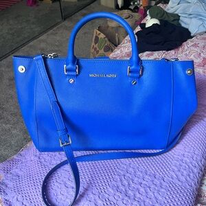 Michael Kors Electric Blue Saffiano Leather Satchel